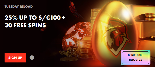 Rooster Casino Tuesday Reload Promotions